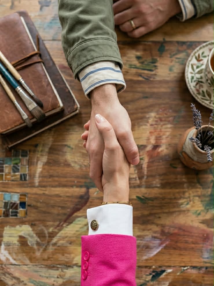 Handshake signifying a partnership